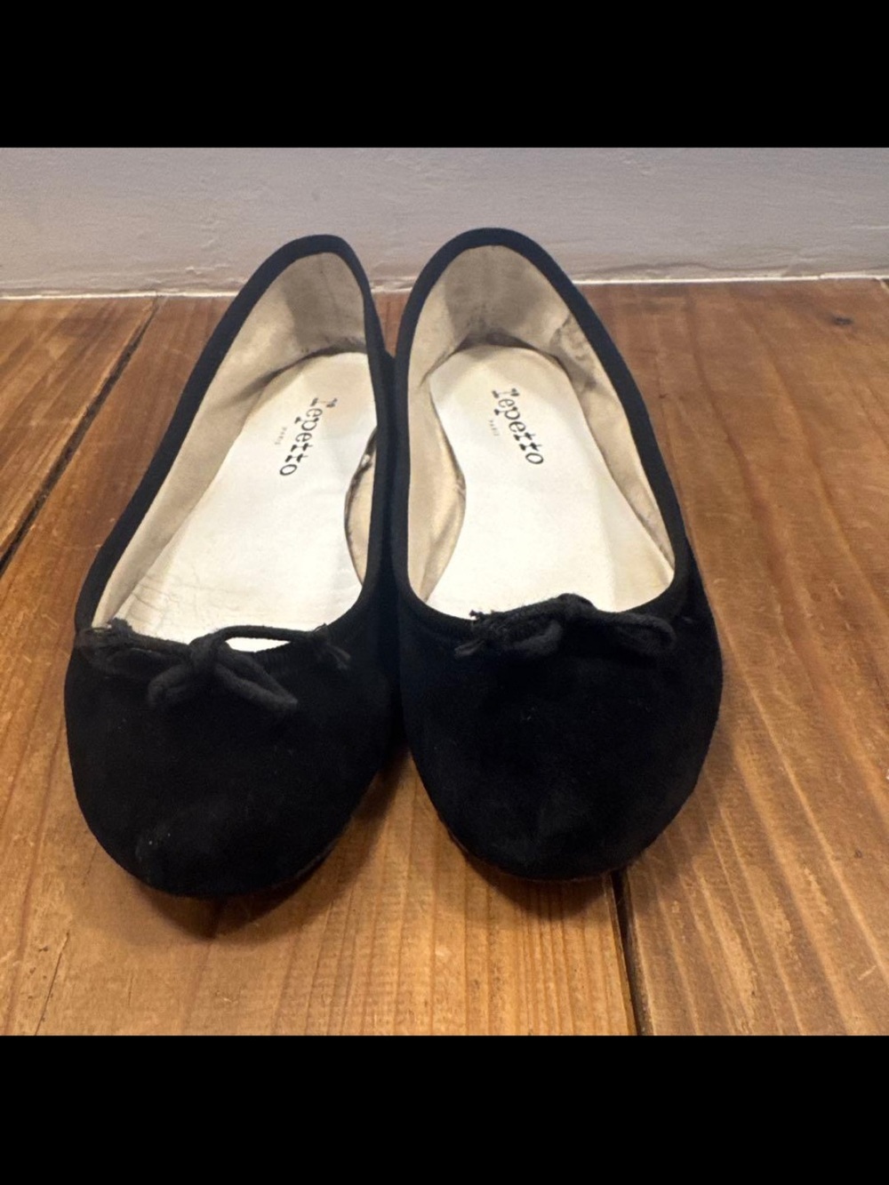 Repetto Black Suede Ballet Flats